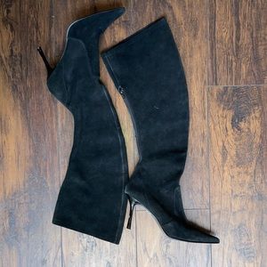 Knee high suede boots